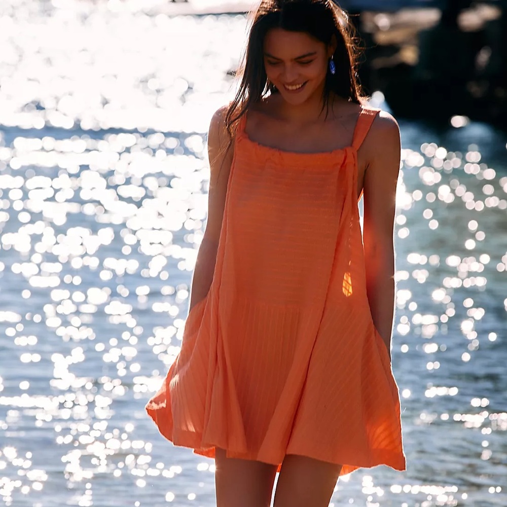 Free People Orange Shift Dress